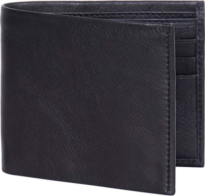 

Justanned Men Black Genuine Leather Wallet(6 Card Slots)