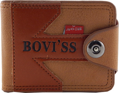 

Bovis Men Beige, Tan Genuine Leather, Fabric Wallet(12 Card Slots)