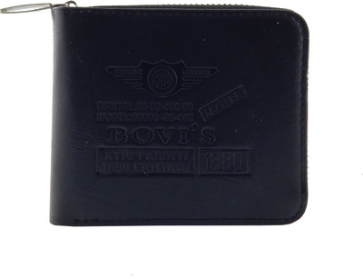 

Bovis Men Black Genuine Leather, Fabric Wallet(5 Card Slots)