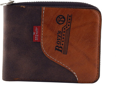 

Bovis Men Brown, Tan Genuine Leather, Fabric Wallet(5 Card Slots)
