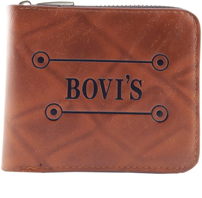 

Bovis Men Tan Genuine Leather, Fabric Wallet(5 Card Slots)