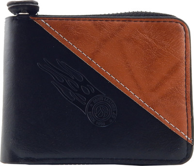 

Bovis Men Black, Tan Genuine Leather, Fabric Wallet(5 Card Slots)