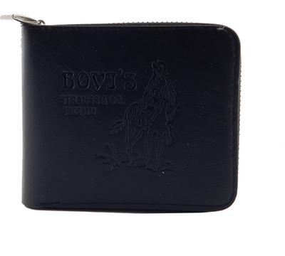 

Bovis Men Black Genuine Leather, Fabric Wallet(5 Card Slots)