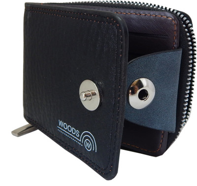 

Woods Men Black Genuine Leather, Fabric Wallet(11 Card Slots)