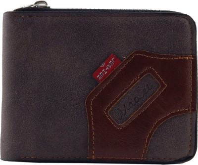 

MAOLEI Men Khaki, Tan Genuine Leather, Fabric Wallet(4 Card Slots)