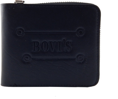 

Bovis Men Black Genuine Leather, Fabric Wallet(5 Card Slots)