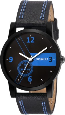 Casado 173 Multi-Colour Series Round Casual Analog Black Leather Strap & Black and Blue Dial Wrist Watch for Men's AND Boy's Watch  - For Men   Watches  (Casado)
