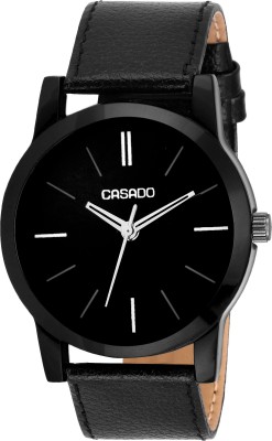 Casado 169 BLACK SLIM Series Round Casual Analog Black Leather Strap & Black Dial Wrist Watch for Men's AND Boy's Watch  - For Men   Watches  (Casado)