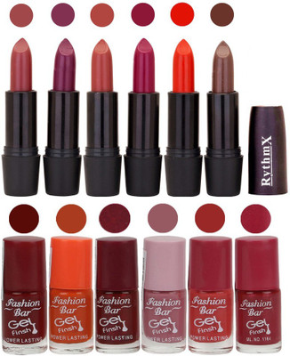 

Rythmx Lipstick and Nail Polish Combo Pack of 12(Set of 12)