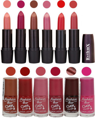 

Rythmx Matte Lipstick and Gel Nail Polish Combo Pack of 12(Set of 12)