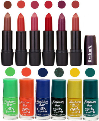 

Rythmx Matte Lipstick and Gel Nail Polish Combo Pack of 12(Set of 12)
