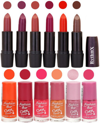 

Rythmx Matte Lipstick and Gel Nail Polish Combo Pack of 12(Set of 12)