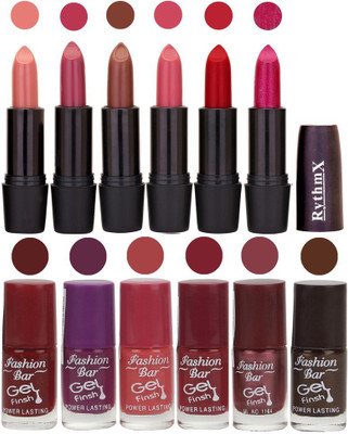 

Rythmx Lipstick and Nail Polish Combo Pack of 12(Set of 12)