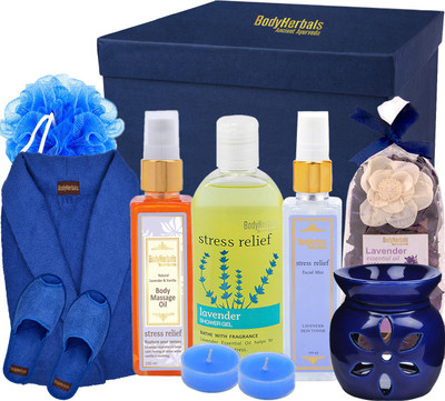 

BodyHerbals De - Stress Lavender Bathing Spa Hamper(Set of 8)