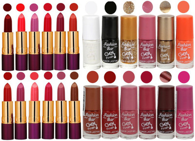 

Rythmx 12 Lipstick With 12 Nail Polish Special Gift Pack Combo (24 Pcs Set)(Set of 24)