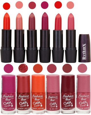 

Rythmx Matte Lipstick and Gel Nail Polish Combo Pack of 12(Set of 12)