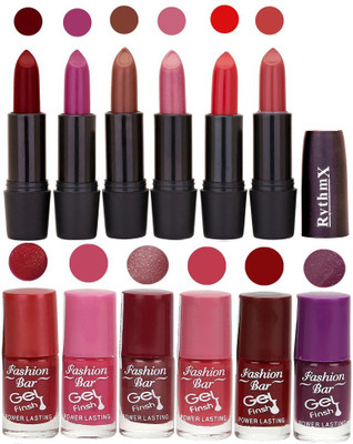 

Rythmx Matte Lipstick and Gel Nail Polish Combo Pack of 12(Set of 12)