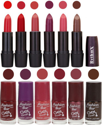 

Rythmx Lipstick and Nail Polish Combo Pack of 12(Set of 12)