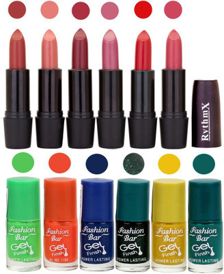 

Rythmx Lipstick and Nail Polish Combo Pack of 12(Set of 12)