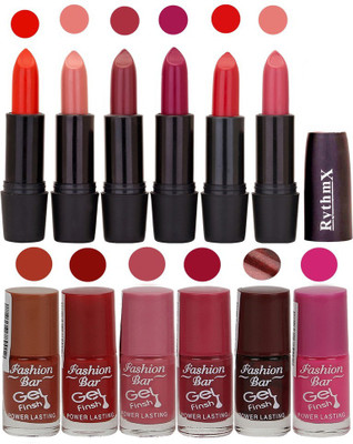

Rythmx Matte Lipstick and Gel Nail Polish Combo Pack of 12(Set of 12)