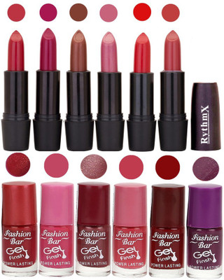 

Rythmx Matte Lipstick and Gel Nail Polish Combo Pack of 12(Set of 12)