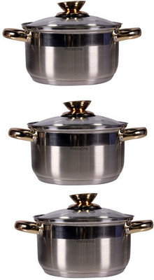 Pococina 6 pcs Induction Cookware Set(Stainless Steel, 3 - Piece)