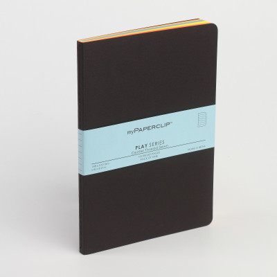 

Mypaperclip A5 Notebook(192 Ruled Pages Play Series, Black)