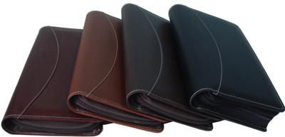 

SAW LEATHER GOODS Faux Leather Cheque Book Holder(Set Of 4, Black, Brown, Tan, Cherry)