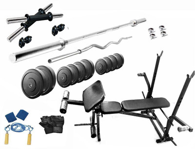 

Protoner 36 kg pvc weight with 4 rods and 7 in 1 bench Home Gym Combo(20 - 40 kg)