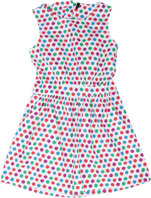

United Colors of Benetton Girls Midi/Knee Length Casual Dress(Multicolor, Sleeveless, 901