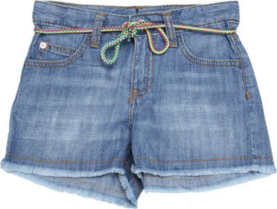 

United Colors of Benetton Short For Girls Casual Solid Cotton(Blue, Pack of 1, 901