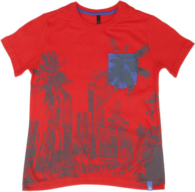 

United Colors of Benetton Boys Solid Cotton T Shirt(Red, Pack of 1, 10v