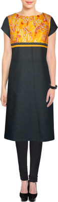 D'Ethno Casual bandhni Print Women's Kurti(Black) available at flipkart for Rs.460