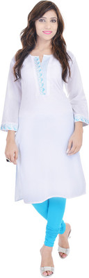 

Ellegent Casual Solid Women's Kurti(White