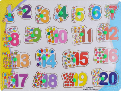 SN toy zone Wooden Alphabet Puzzle Picture Board With Knobs(Multicolor)