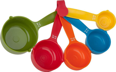 

Kudos Set Of 5 Pieces Multicolor Kitchen Cooking Baking Measuring Spoons Cups Measuring Cup(0.5 ml)