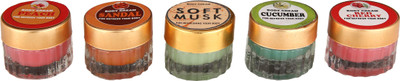 Shama Peach, Cucumber, Red Cherry, Soft Musk, Sandal Body Cream for Unisex - Pack of 5(200 g)