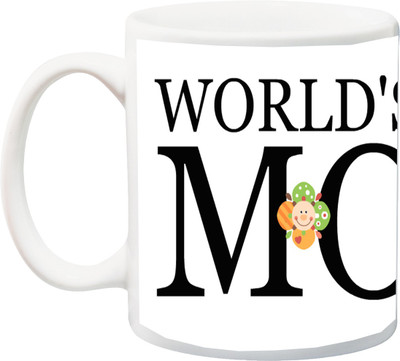 

ME&YOU Gift for Mummy/mother/mum;Worlds Best Mom 3D Printed Ceramic Mug(325 ml), Multicolor