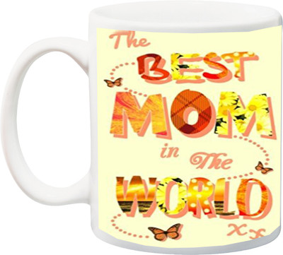 

ME&YOU Gift for Mummy/mother/mum;The Best Mom in The World Color 3D Printed Ceramic Mug(325 ml), Multicolor