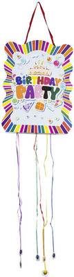 

Funcart Funcart Happy Burthday Stripe Pull String Pinata Pull String Pinata(Multicolor, Pack of 1)