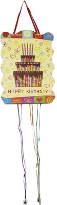 

Funcart Funcart Happy Birthday Cake Pull String Pinata (Khoi Bag) Pull String Pinata(Multicolor, Pack of 1)