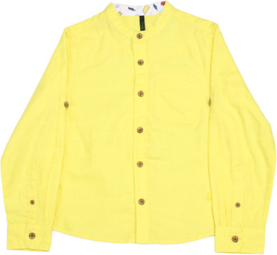 

United Colors of Benetton. Boys Solid Casual Yellow Shirt, 10f