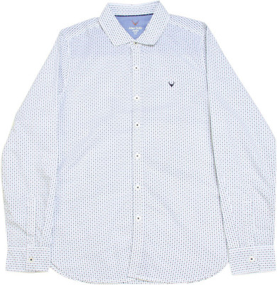 

Allen Solly Junior Boys Printed Casual White Shirt, Blue