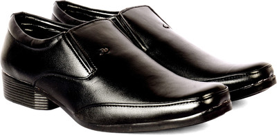 

Sam Stefy Black Buckle Shoes Slip On For Men(Black)