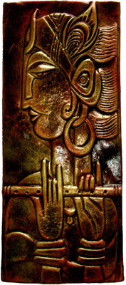 

Rasoh village hand artz girl with flute Decorative Showpiece - 21 cm(Terracotta, Brown)