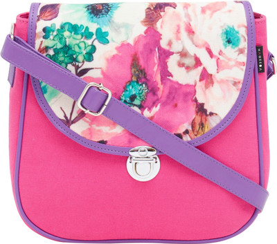 

HAQEEBA Women Casual Pink Canvas Sling Bag