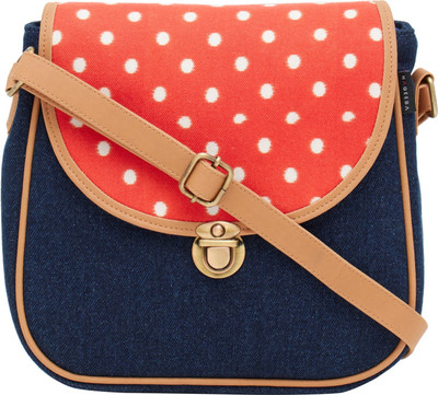

HAQEEBA Women Casual Blue Canvas Sling Bag