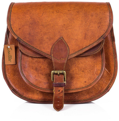 

Goatter Girls Tan Genuine Leather Sling Bag