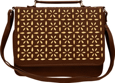 

TAP FASHION Women Casual Brown PU Sling Bag