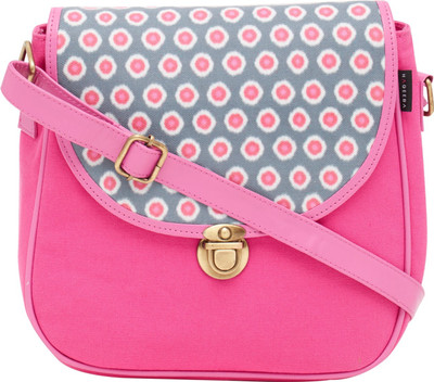 

HAQEEBA Women Casual Pink Canvas Sling Bag